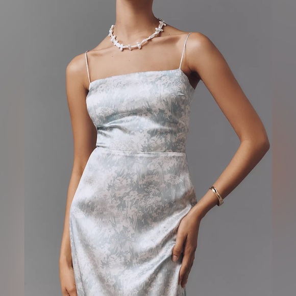 NEW NWT Reformation Frankie Silk Maxi Dress Idyllic Blue Size 10 - Picture 4 of 8